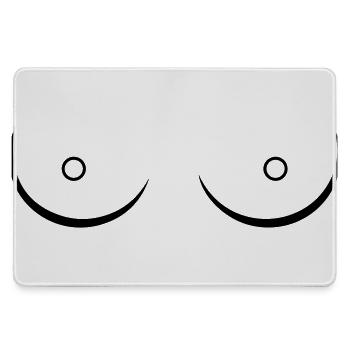 Brüste Boobies Line Art Skizze Feminismus - Mousepad groß für Gamer - Grau - Vorne