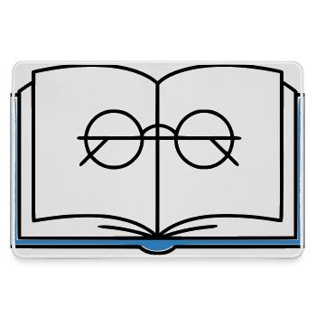 Open Book Glasses School - Large Gaming Mouse Mat - grey - Front