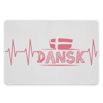 Pulse Dansk Flag Illustration Symbol Heartbeat - Large Gaming Mouse Mat - grey - Front