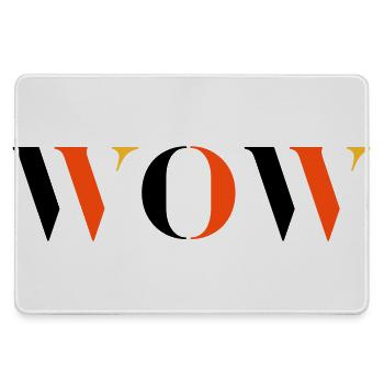 WOW tri-colour - Large Gaming Mouse Mat - grey - Front