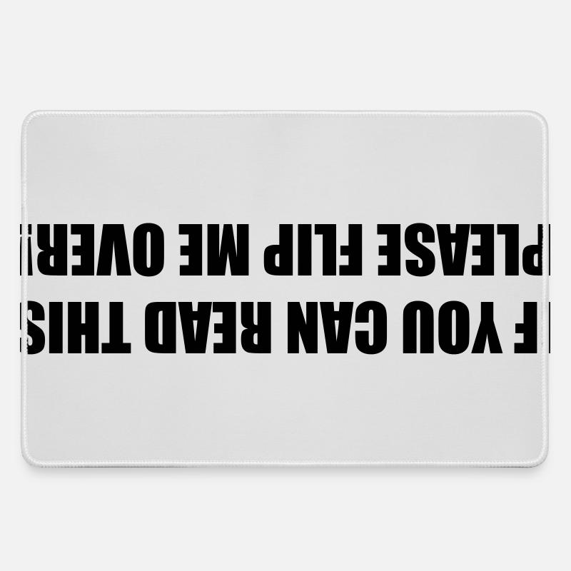 If you can read this, please turn me around # - Large Gaming Mouse Mat - grey