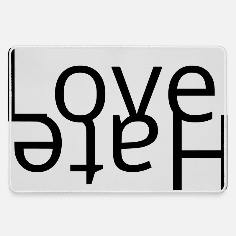 Love - Hate - Large Gaming Mouse Mat - grey