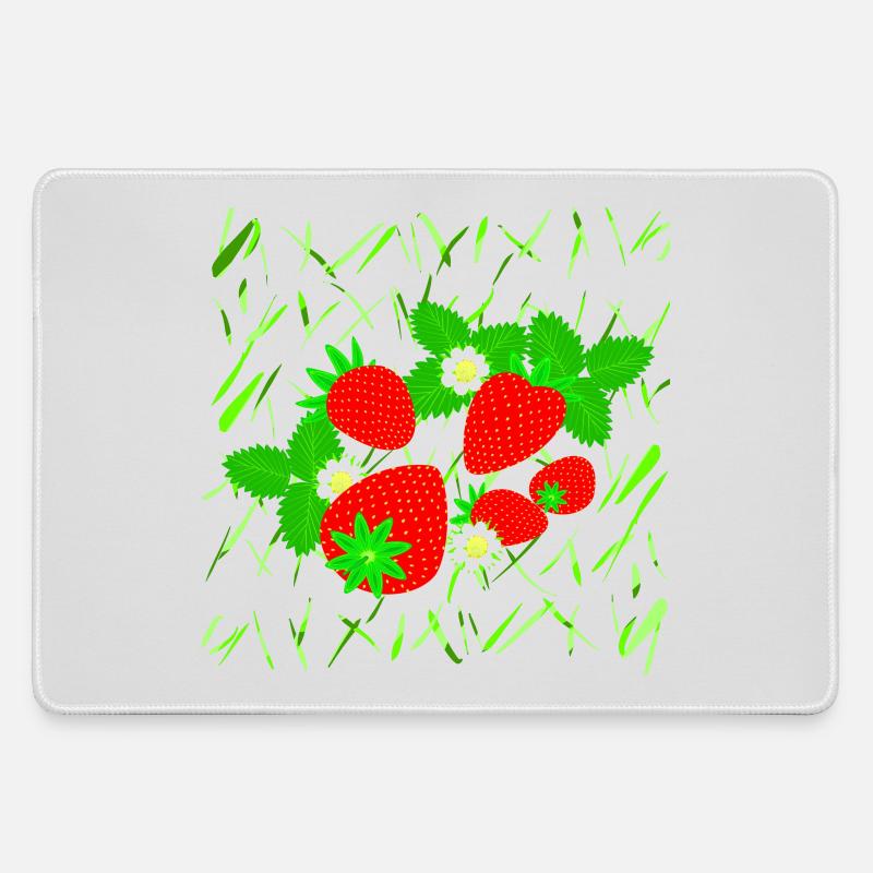 Strawberries in different sizes - Large Gaming Mouse Mat - grey