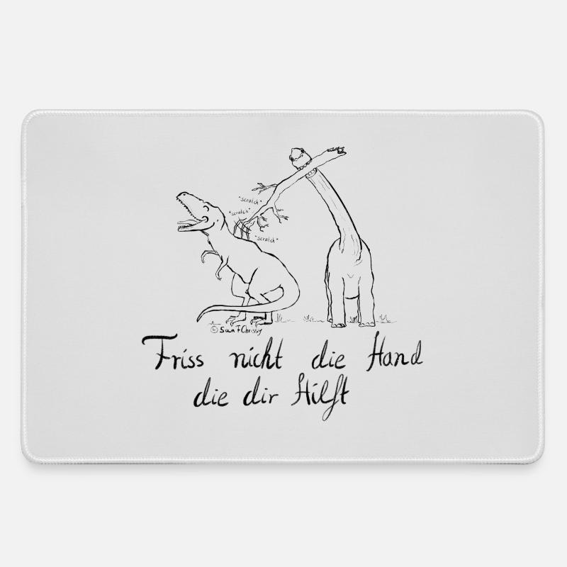 Don't bite and don't eat! - Large Gaming Mouse Mat - grey