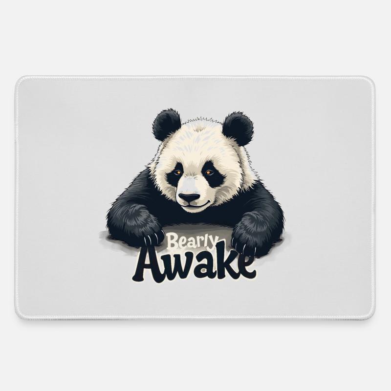 Bearly Awake - Large Gaming Mouse Mat - grey