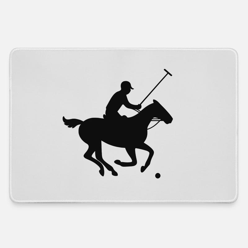 Galloping Jockey Silhouette Design - Large Gaming Mouse Mat - grey