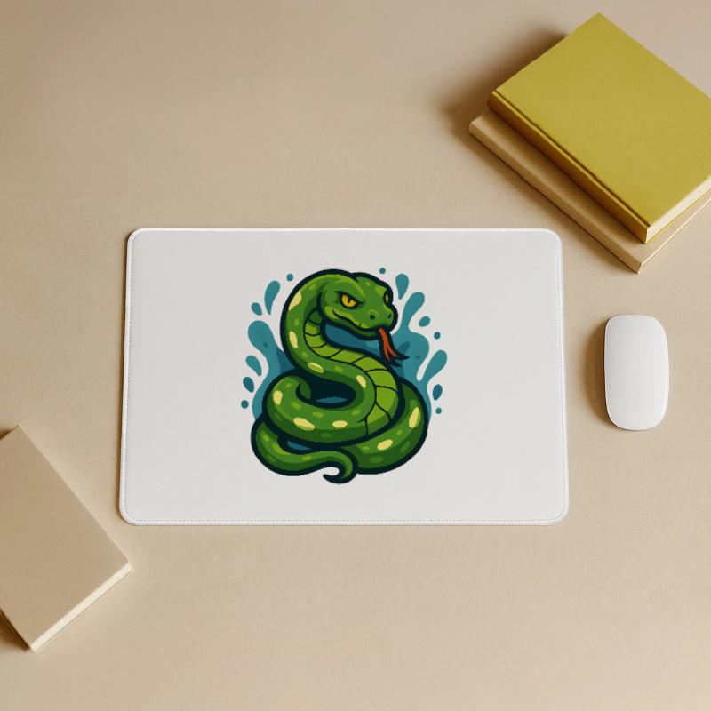 Green Tree Python Snake in Wave Large Gaming Mouse Mat