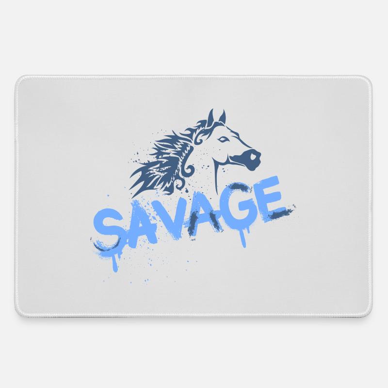 Wild Horse Graffiti Design - Large Gaming Mouse Mat - grey
