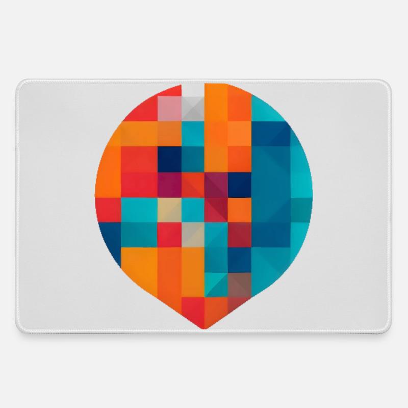 Colorful geometry - Large Gaming Mouse Mat - grey