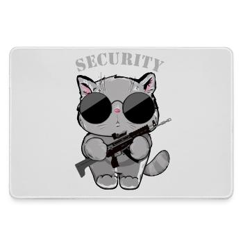 Cat Security Agent with Gun - Large Gaming Mouse Mat - grey - Front