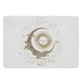 The sun and the moon with stars - Large Gaming Mouse Mat - grey - Front