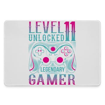 11. Geburtstag Level 11 Gamer Gaming Zocken - Mousepad groß für Gamer - Grau - Vorne