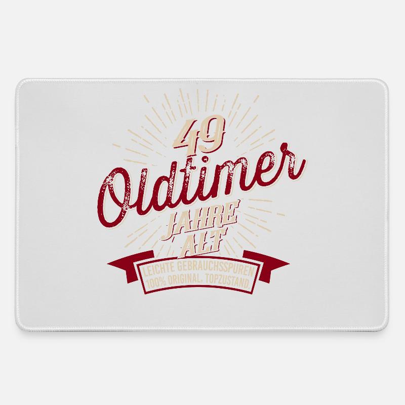49. Geburtstag Oldtimer - Mousepad groß für Gamer - Grau