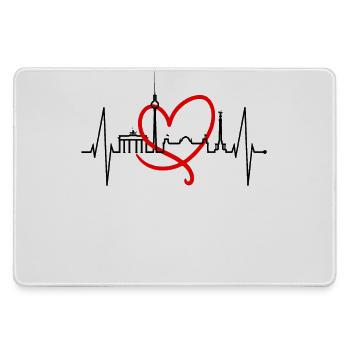 Berlin Skyline Heartbeat Heart Love Love Berliners - Grand tapis de souris gamer - bruyère - Devant