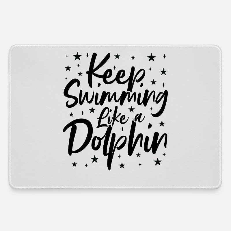 Swim like a dolphin - Large Gaming Mouse Mat - grey