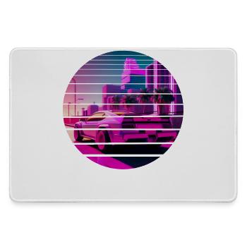 Retro Wave Sport 80s Vaporwave Sunset - Grand tapis de souris gamer - bruyère - Devant