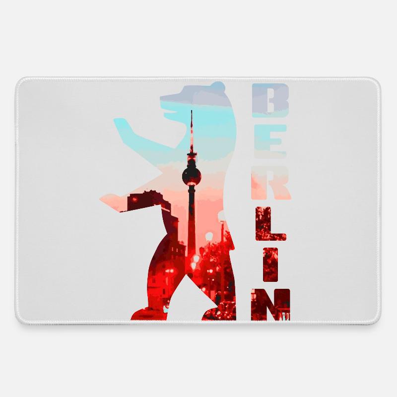 Berlin Bear - Large Gaming Mouse Mat - grey