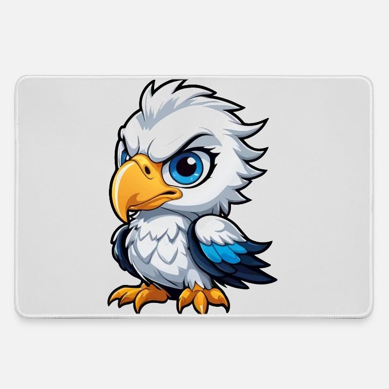 Cheeky Eagle Chick - Large Gaming Mouse Mat - grey