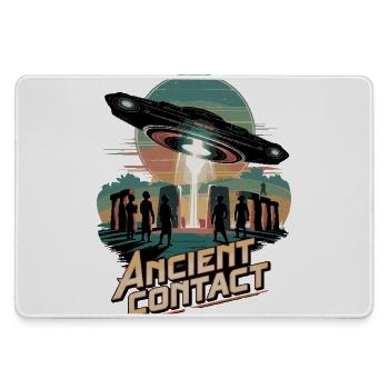 Uralte Astronauten-Begegnung mit Stonehenge UFO - Mousepad groß für Gamer - Grau - Vorne