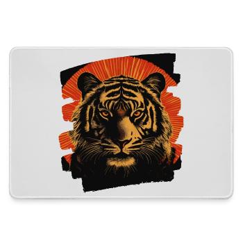 Tiger Retro - Mousepad groß für Gamer - Grau - Vorne