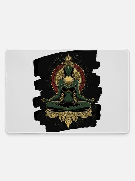 Yoga Namaste Meditation - Mousepad groß für Gamer - Grau