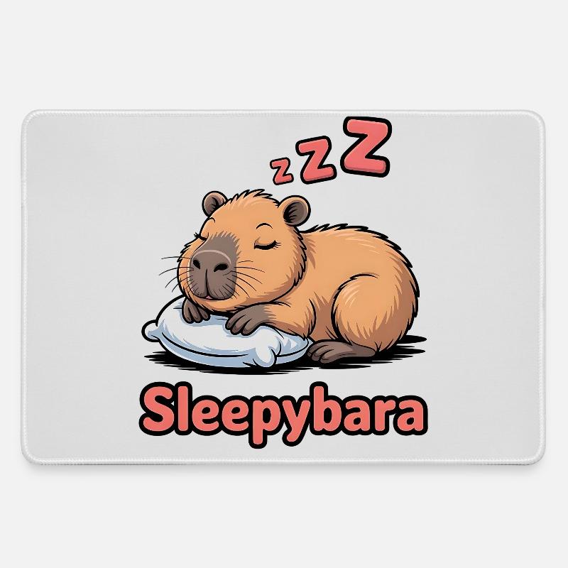 Sleepybara Dream Cuddle - Large Gaming Mouse Mat - grey