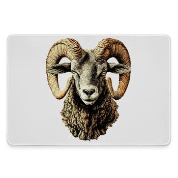 Widder Mufflon Aries Wilde Schafe Männliches Schaf - Mousepad groß für Gamer - Grau - Vorne