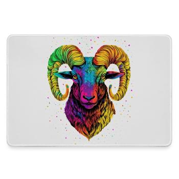 Widder Mufflon Aries Wilde Schafe Männliches Schaf - Mousepad groß für Gamer - Grau - Vorne