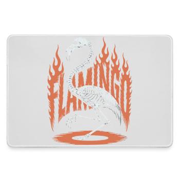 Flamingo Flammen Skelett Halloween - Mousepad groß für Gamer - Grau - Vorne
