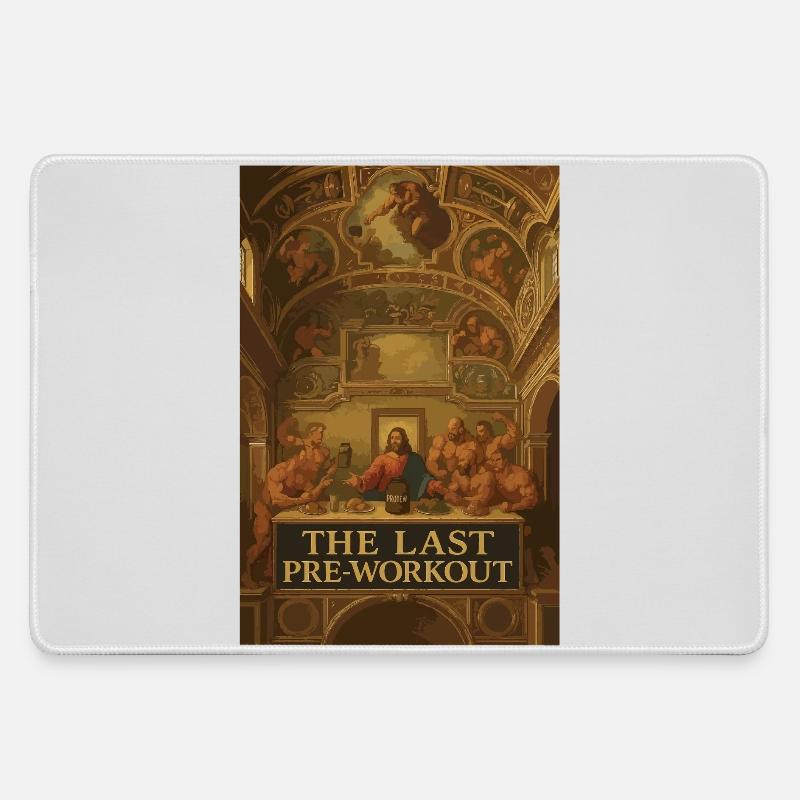 The Last Pre-Workout Feast - Large Gaming Mouse Mat - grey