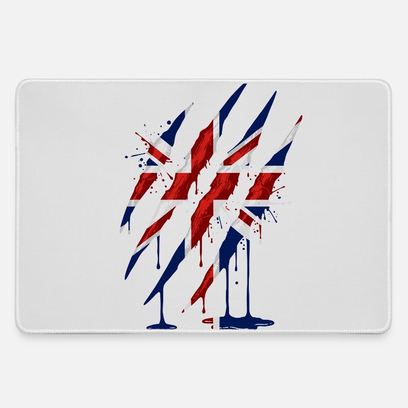Union Jack Claw Scratch Mark - Large Gaming Mouse Mat - grey