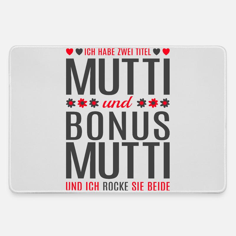 Mama Mutti Mutter Bonus Mutti Muttertag Geschenk - Mousepad groß für Gamer - Grau