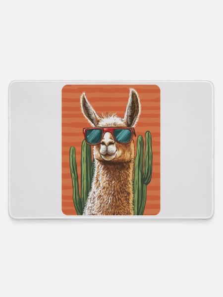 Lama - Mousepad groß für Gamer - Grau