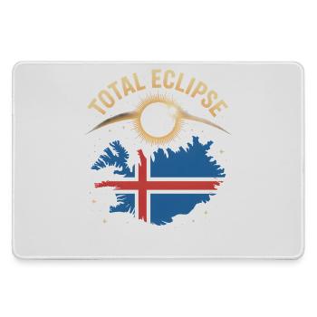 Total Solar Eclipse Iceland 2026 - Large Gaming Mouse Mat - grey - Front