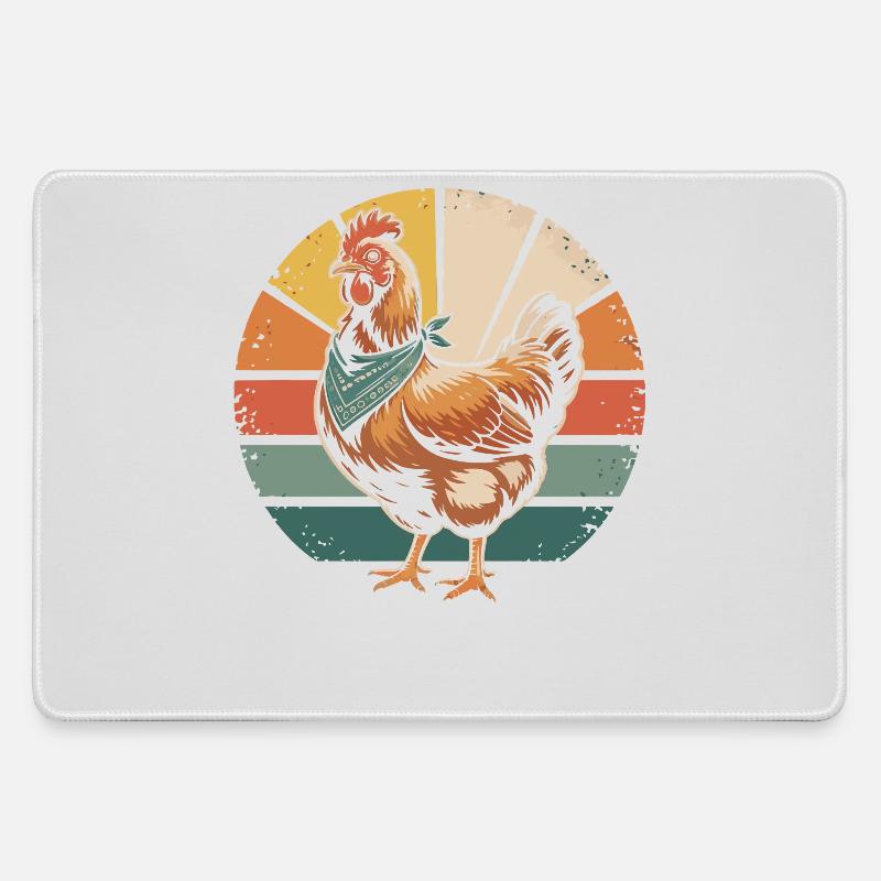 Chickens Chicken - Large Gaming Mouse Mat - grey