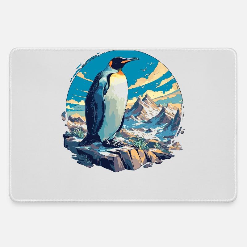 Penguins Penguin - Large Gaming Mouse Mat - grey