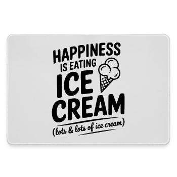 Glück ist Sahne essen - Mousepad groß für Gamer - Grau - Vorne