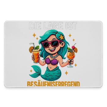 The location is drunken, mermaid - Large Gaming Mouse Mat - grey - Front