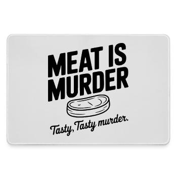 Meat is Murder Tasty Tasty Murder - Large Gaming Mouse Mat - grey - Front