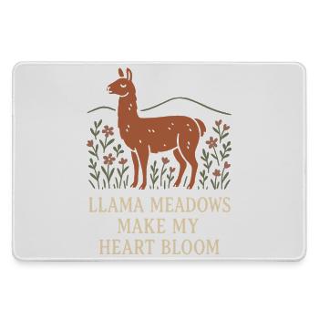 Cottagecore Lama Esthétique Mignon Animal de la Ferme - Grand tapis de souris gamer - bruyère - Devant