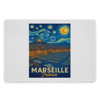 Marseille Frankreich - Mousepad groß für Gamer - Grau - Vorne