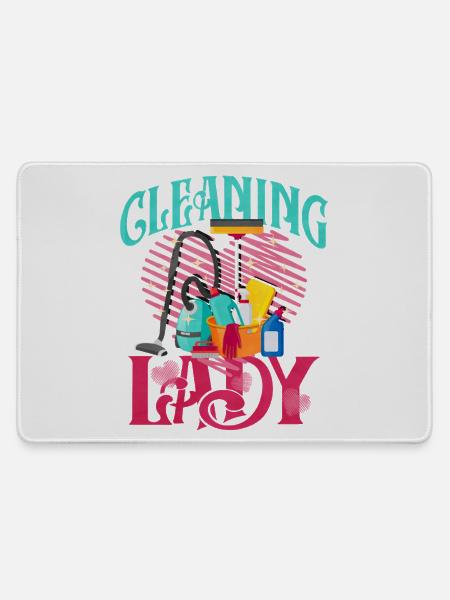 Putzheldin Retro Motiv Reinigung - Mousepad groß für Gamer - Grau