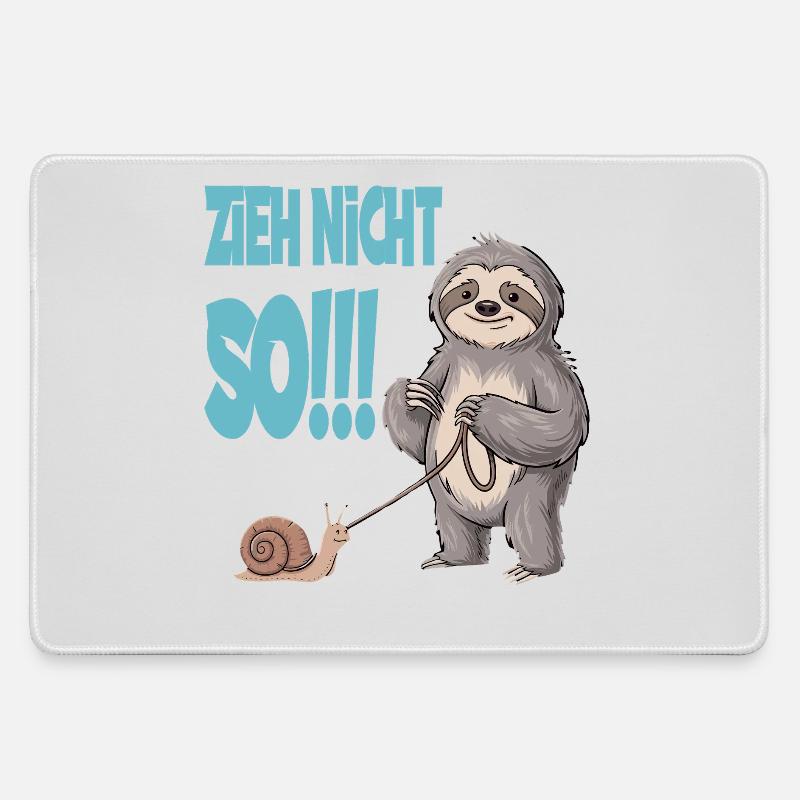 Don't pull so sloth with snail funnier - Large Gaming Mouse Mat - grey