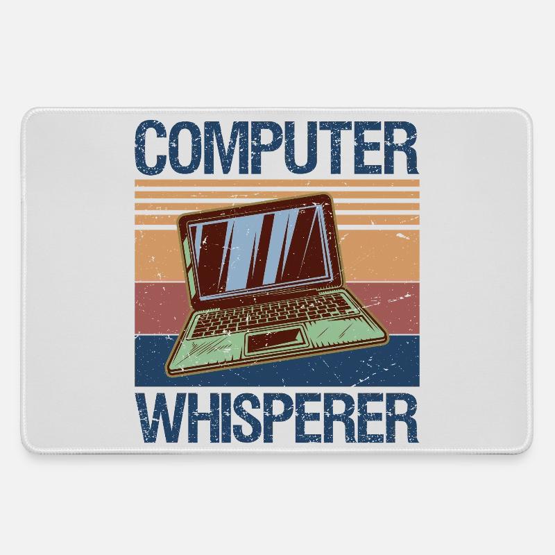 Computer Whisperer Shirt IT Tech Support Nerds - Mousepad groß für Gamer - Grau