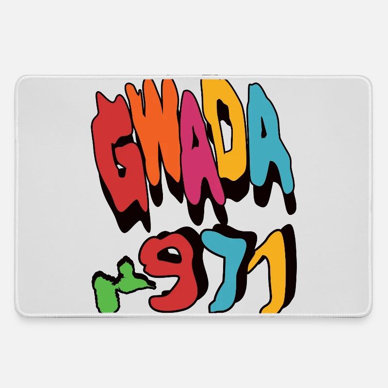 Gwada - Guadeloupe 971 Graffiti - Large Gaming Mouse Mat - grey