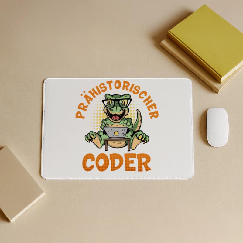 Coding PRÄHISTORISCHER CODER Lustiges Mousepad groß für Gamer