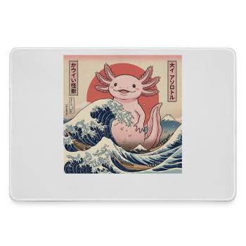Kawaii Kaiju Axolotl dans le Japon des grandes vagues - Grand tapis de souris gamer - bruyère - Devant