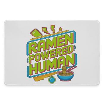 Ramen Powered Human Loves Noodle Bowl Ramen Chef - Mousepad groß für Gamer - Grau - Vorne