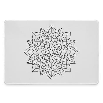 Florales Mandala - Mousepad groß für Gamer - Grau - Vorne