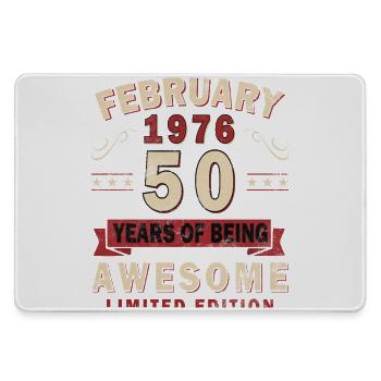 50th Anniversary – Year – February 1976 - Large Gaming Mouse Mat - grey - Front